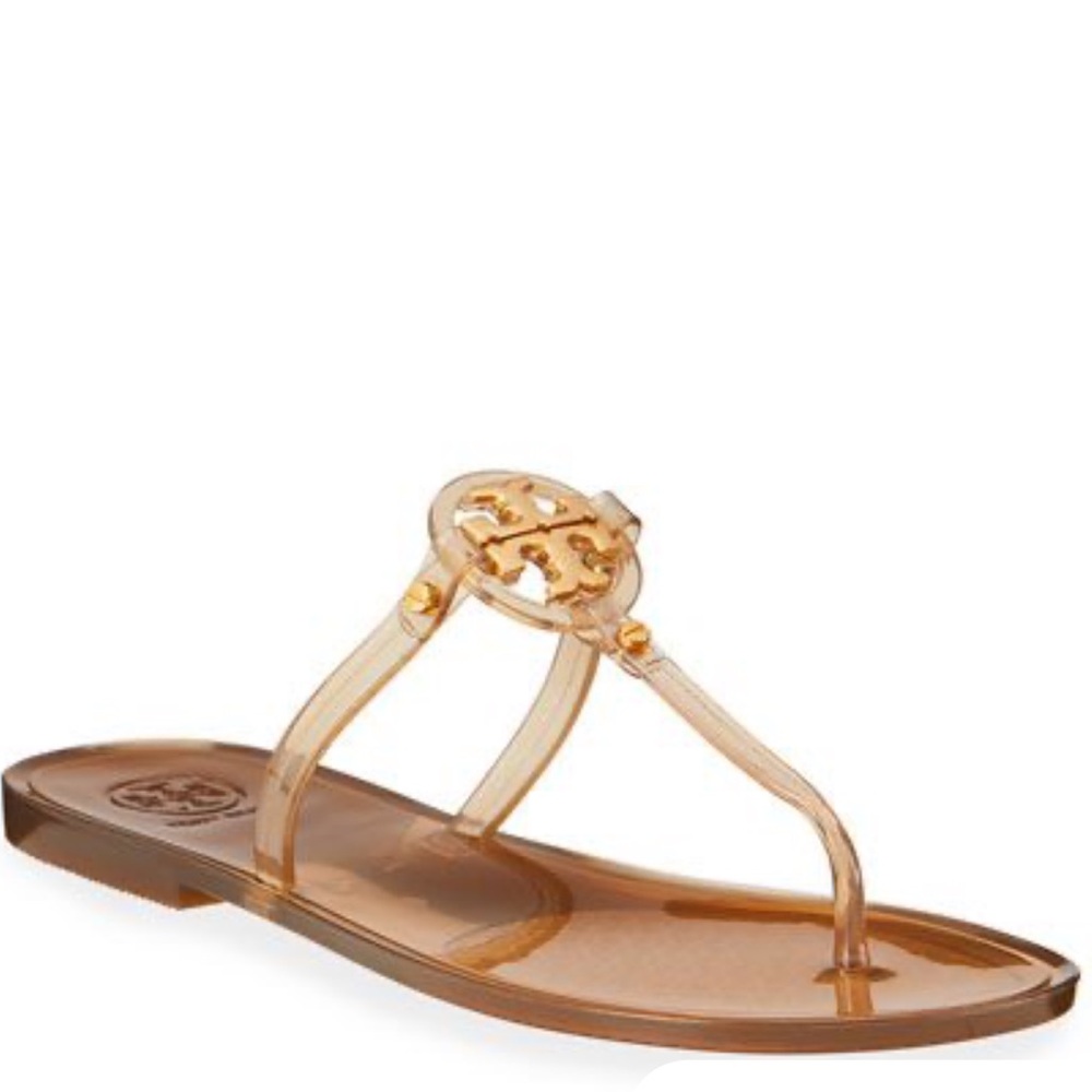 Tory Burch Mini Miller Jelly Sandals Orange Size 38 7.5